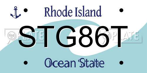 STG86T Rhode Island License Plate
