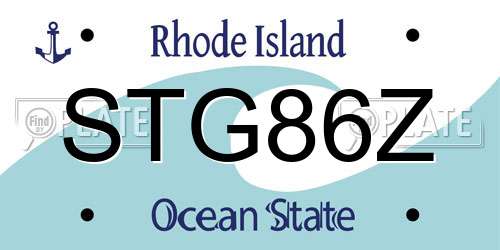 STG86Z Rhode Island License Plate