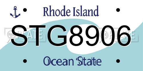 STG8906 Rhode Island License Plate