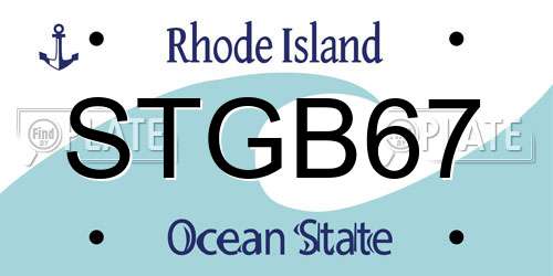 STGB67 Rhode Island License Plate