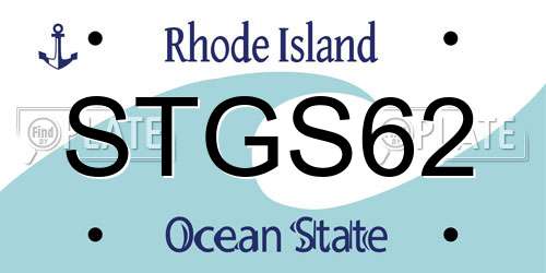 STGS62 Rhode Island License Plate