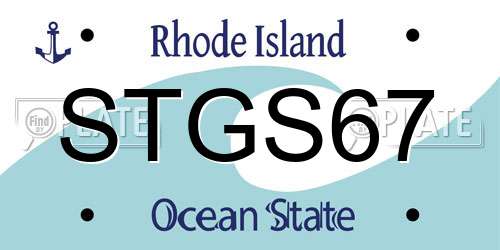 STGS67 Rhode Island License Plate
