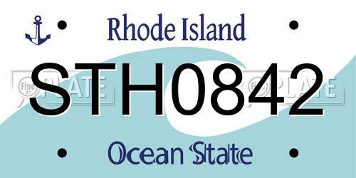 STH0842 Rhode Island License Plate