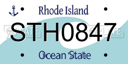STH0847 Rhode Island License Plate