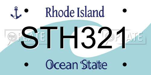 STH321 Rhode Island License Plate