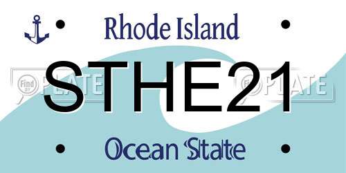 STHE21 Rhode Island License Plate