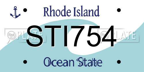 STI754 Rhode Island License Plate