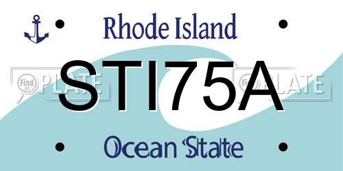 STI75A Rhode Island License Plate