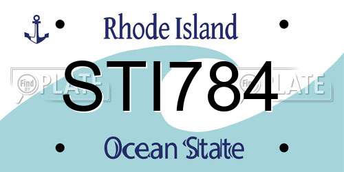 STI784 Rhode Island License Plate