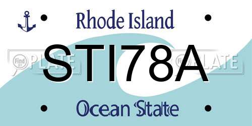 STI78A Rhode Island License Plate