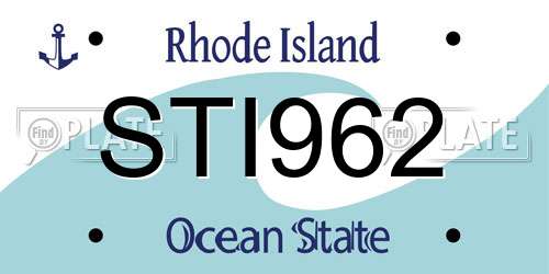 STI962 Rhode Island License Plate