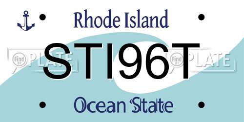 STI96T Rhode Island License Plate