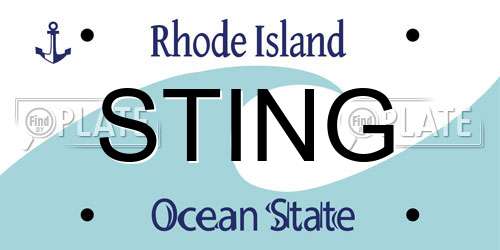 STING Rhode Island License Plate