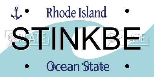 STINKBE Rhode Island License Plate