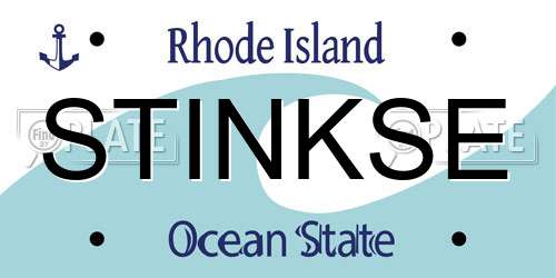 STINKSE Rhode Island License Plate