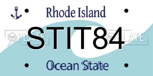 STIT84 Rhode Island License Plate