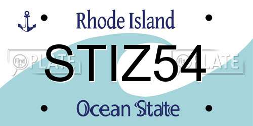 STIZ54 Rhode Island License Plate