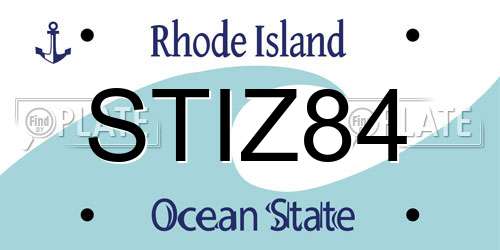 STIZ84 Rhode Island License Plate
