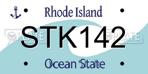 STK142 Rhode Island License Plate