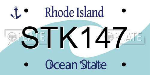 STK147 Rhode Island License Plate