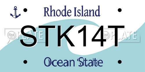 STK14T Rhode Island License Plate