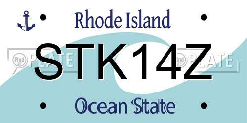 STK14Z Rhode Island License Plate