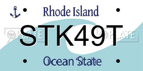 STK49T Rhode Island License Plate