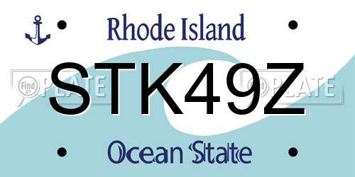 STK49Z Rhode Island License Plate