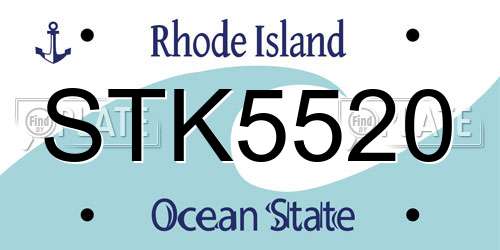 STK5520 Rhode Island License Plate