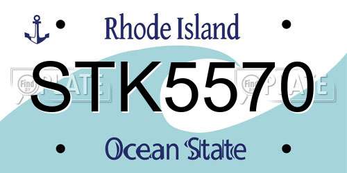 STK5570 Rhode Island License Plate