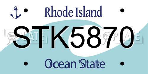 STK5870 Rhode Island License Plate