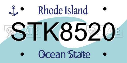 STK8520 Rhode Island License Plate