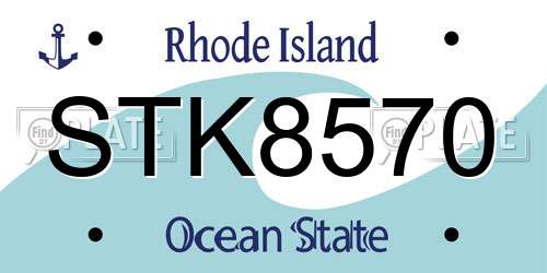 STK8570 Rhode Island License Plate
