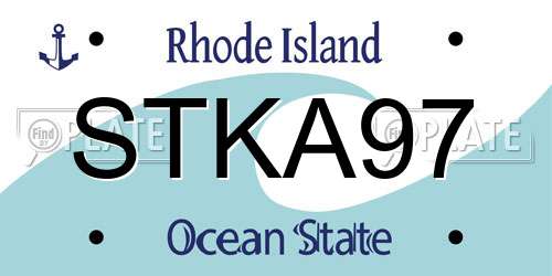 STKA97 Rhode Island License Plate