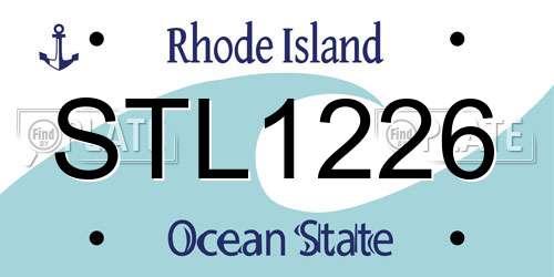 STL1226 Rhode Island License Plate
