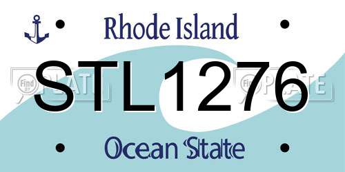 STL1276 Rhode Island License Plate