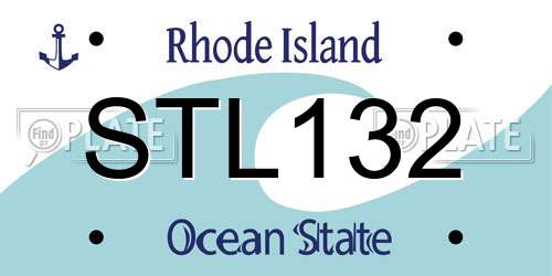 STL132 Rhode Island License Plate