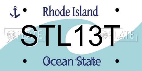 STL13T Rhode Island License Plate