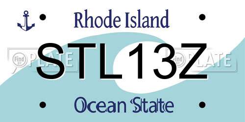 STL13Z Rhode Island License Plate
