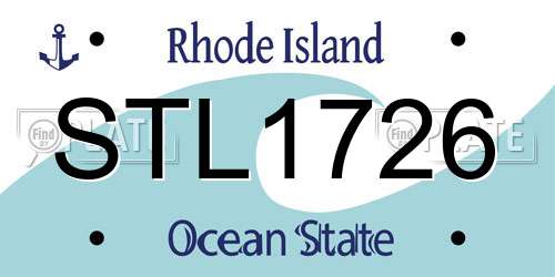 STL1726 Rhode Island License Plate