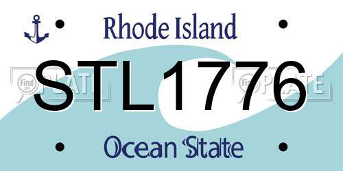 STL1776 Rhode Island License Plate