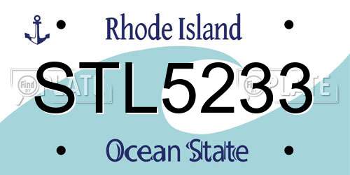 STL5233 Rhode Island License Plate