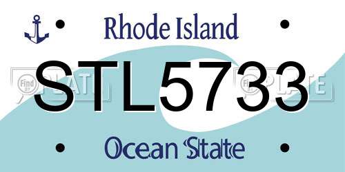 STL5733 Rhode Island License Plate
