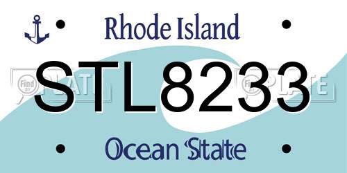 STL8233 Rhode Island License Plate