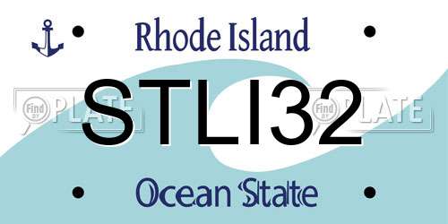 STLI32 Rhode Island License Plate
