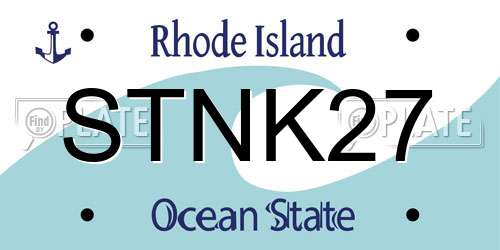 STNK27 Rhode Island License Plate