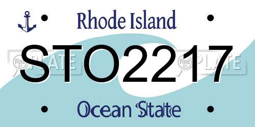 STO2217 Rhode Island License Plate