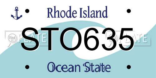 STO635 Rhode Island License Plate