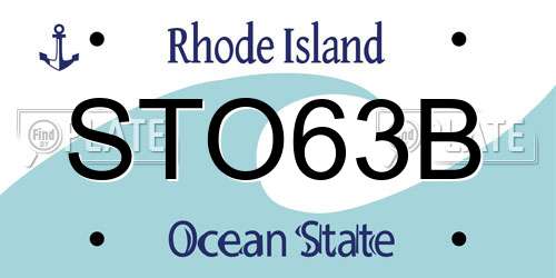 STO63B Rhode Island License Plate