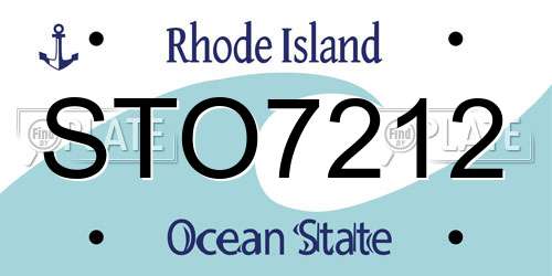 STO7212 Rhode Island License Plate